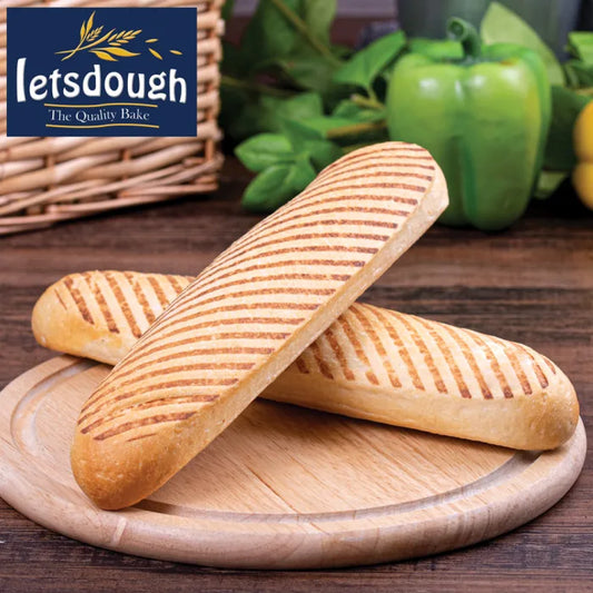 Letsdough Part Baked Grill Marked Paninis (27cm)- 50 x 125g