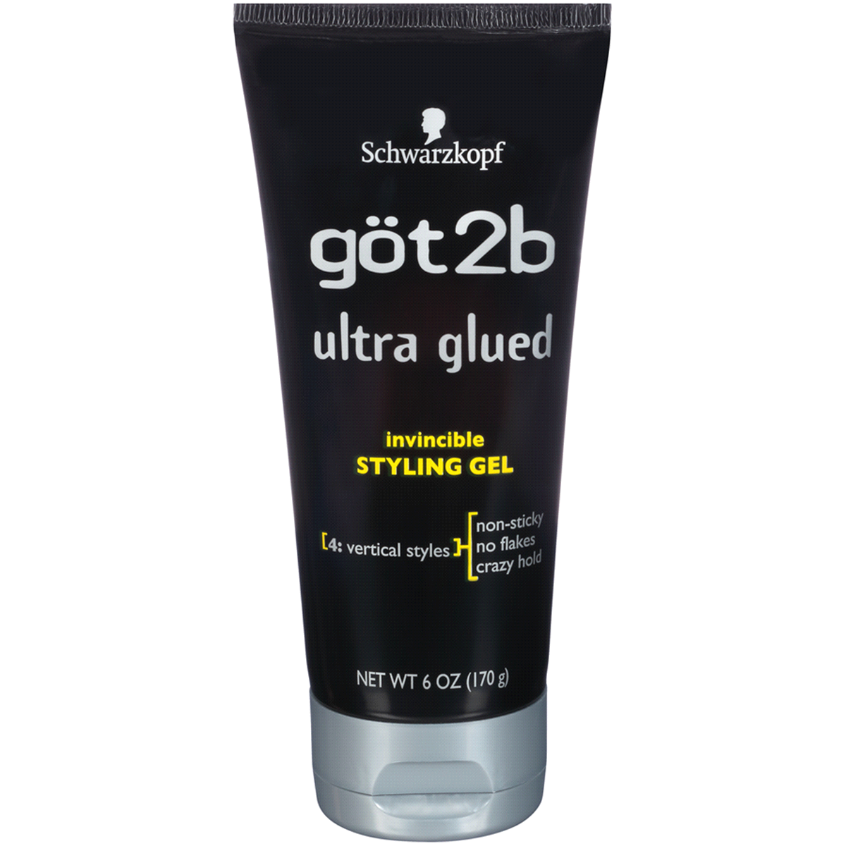 Got2b Ultra Glued Black Tube 6 oz