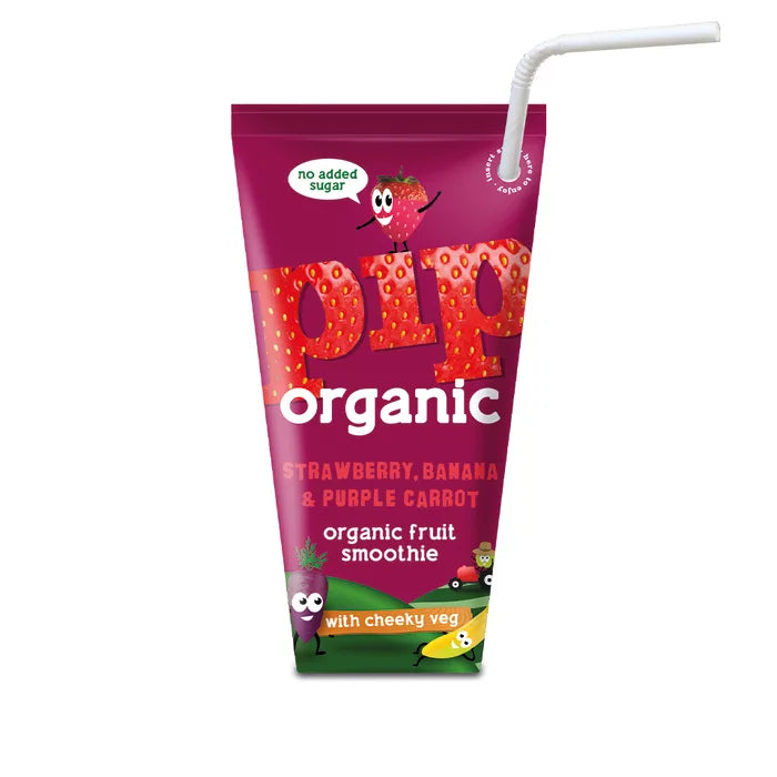 Pip Organic Kids Strawberry Banana & Purple Carrot Smoothie 180ml