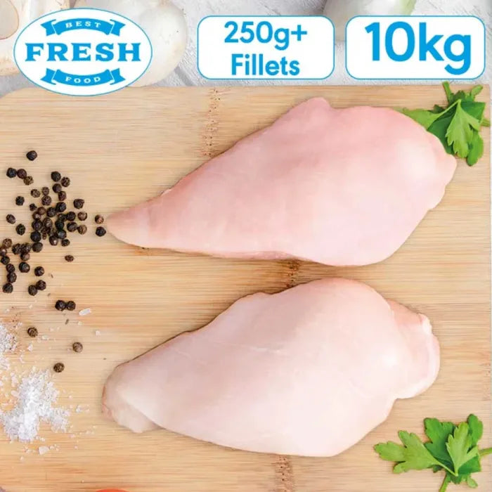Fresh Halal Chicken Breast Fillets-(250g+)-2x5kg