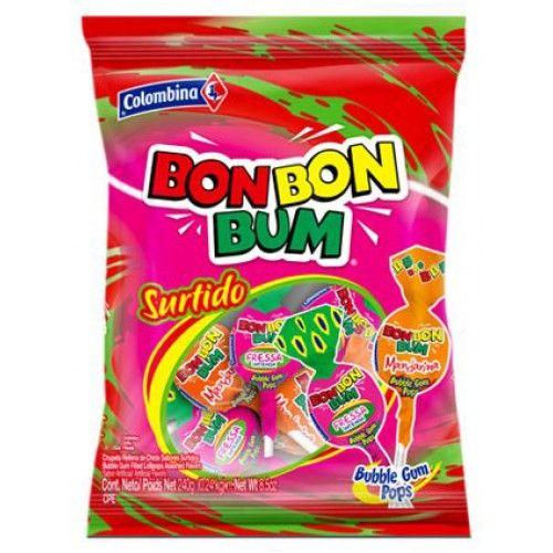 Bon Bon Bum Assorted Lollypops 24 Count Box of 15