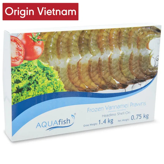 Aquafish Raw Vannamei Prawns Headless Shell On 6 x 1.4kg