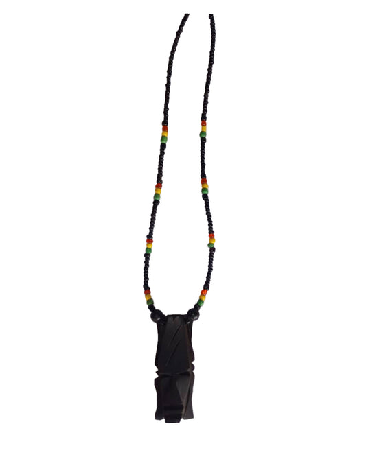 African Tribal art Wooden Handicraft beaded Black Locket jewelry Necklace set