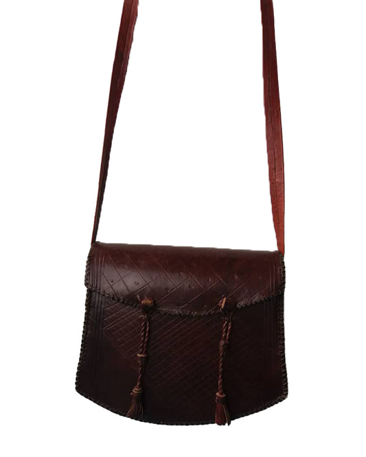 African Tribal art handicraft Handbag Cross body Lightweight Woody Brown Shoulder Bag
