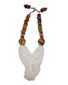 African Tribal art Handmade beaded White and Multicolor jewelry Necklace set for women