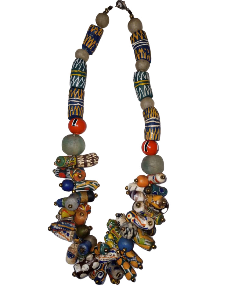 African Tribal art Handmade beaded Multicolor jewelry Necklace set for women