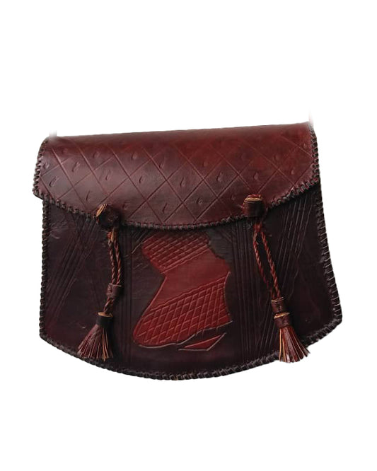 African Tribal art Handicraft Lightweight Handbag Deep Coffee Bag