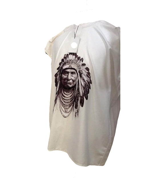 African Art Wear Men Short Sleeve Top White & Black African Tribal Face Graphic T-shirt
