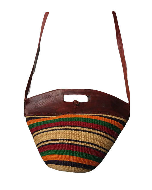 African Tribal art Handicraft Lightweight Handbag Copper Maroon Green Multicolor Shoulder Bag