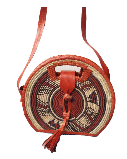 African Tribal art handicraft Lightweight Handbag Red And Maroon Shoulder Bag