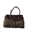 African Tribal art Handicraft Lightweight Handbag Dark Black And Golden Printed Shoulder Bag
