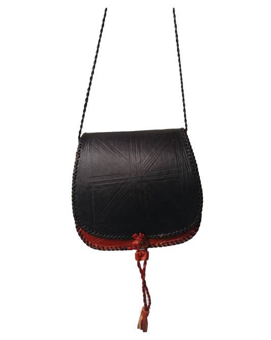 African Tribal art handicraft Cross body Handbag Lightweight Stylish Black And Red Shoulder Bag