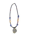African Tribal art Wooden Handmade beaded Silver Stone Pendent Locket jewelry Necklace set