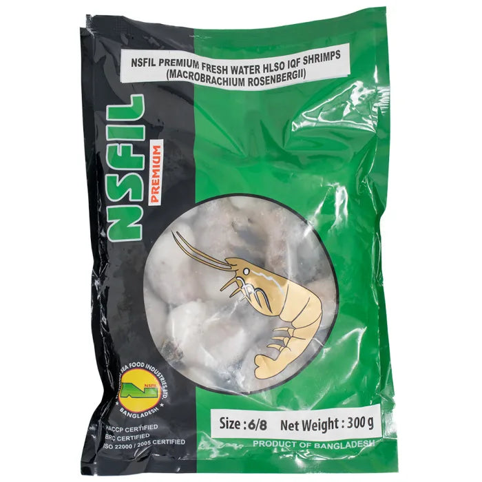 NSFIL Premium EZP, IQF HLSO King Prawns (6/8, 300g net)- 1 x 500g