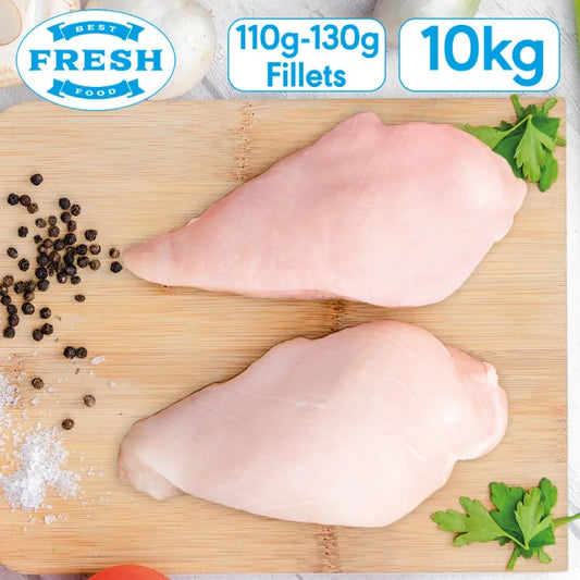Fresh Halal Chicken Breast Fillets(Calibrated)-(100g-130g)-2x5kg