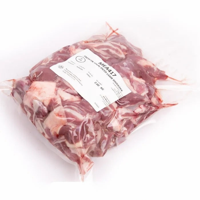 Fresh UK Halal Diced Lamb Shoulder 1x2kg