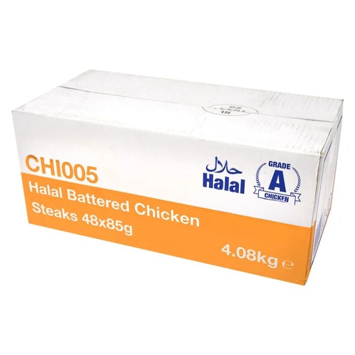 Halal Battered Chicken Steaks-48x85g
