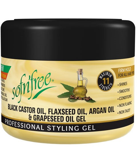 Sof N Free 4 In 1 Black Castor Oil Professional Styling Gel