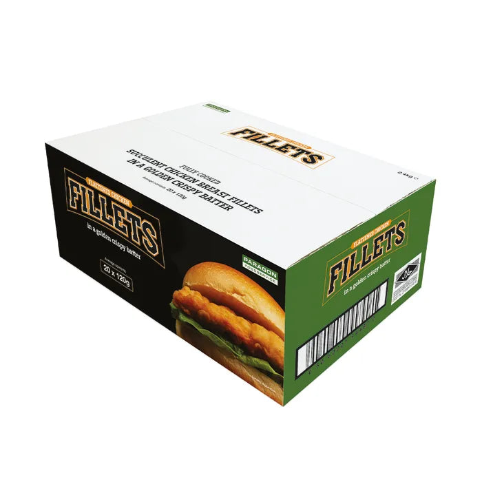 Paragon Halal Fully Cooked American Style Crispy Chicken Breast Fillets 20x120g