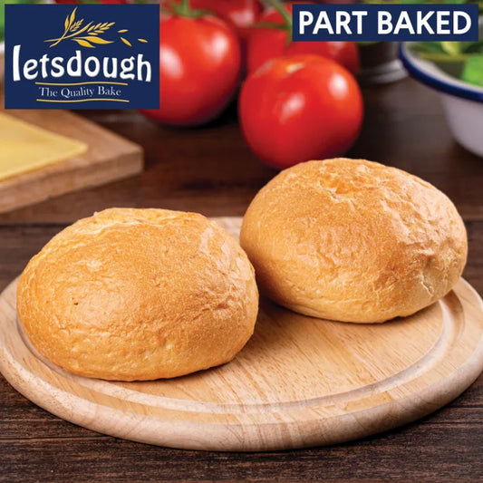 Letsdough Part Baked White Crusty Rolls- 90g