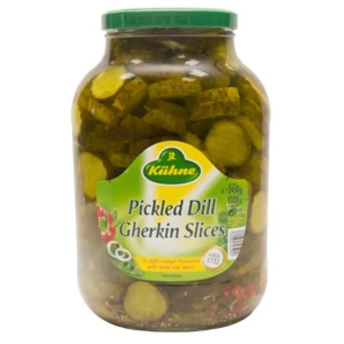 Kuhne Dill Chips Sliced Gherkins (German)-1x2.45kg