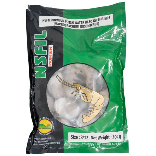 NSFIL Premium EZP, IQF HLSO King Prawns (8/12, 300g net)- 1 x 500g