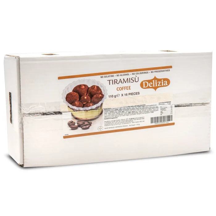 Delizia Coffee Tiramisu Portions (Alcohol-Free) 16 x 110g